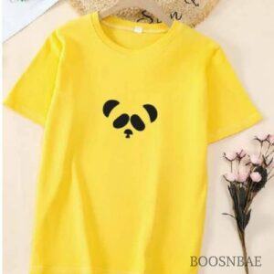 BEAR FACE Polo T Shirt Round Neck MEN/Women-YELLOW